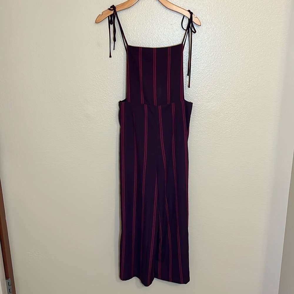 Forever 21 Striped Spaghetti Strap Open Back Romper Jumpsuit